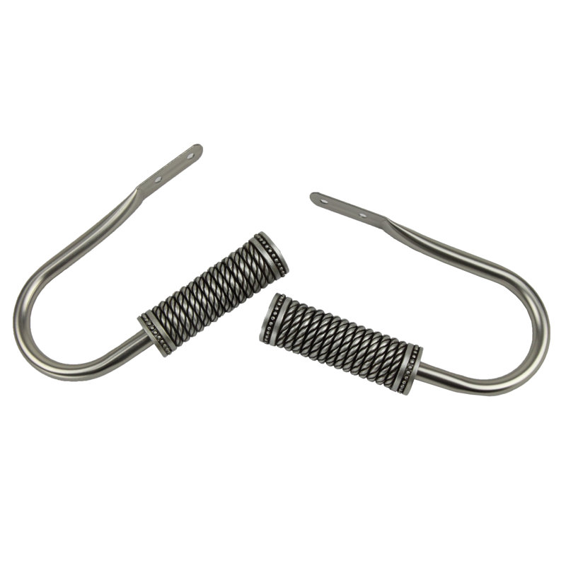 Retenue de rideau triple filetée, Nickel satiné