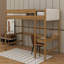 Lit mezzanine simple combiné à un bureau recouvert de molleton doux