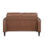 Causeuse transitionnelle en similicuir chocolat avec accoudoirs et passepoil pour un décor rustique - Style Modern Living Espaces