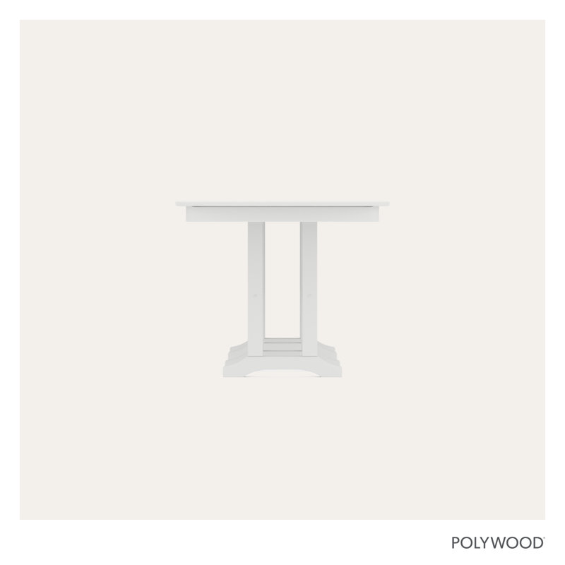 POLYWOOD Nautical Dining Table, White, 29" H x 71.5" L x 36.75" W