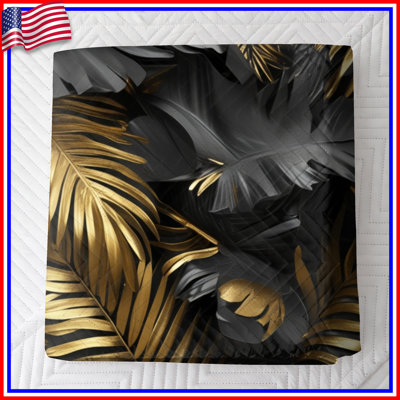 Couvre-lit palmier doré et noir