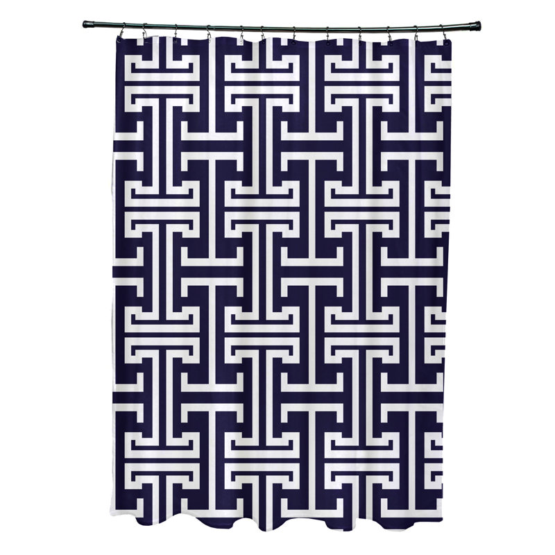 Rideau de douche simple, Bleu marine printanier