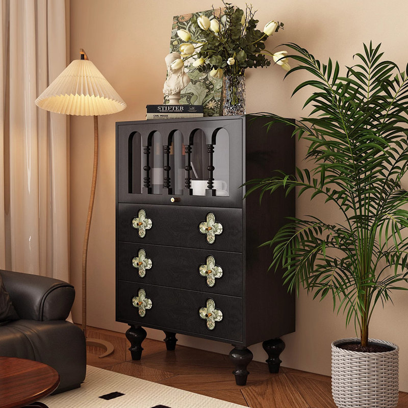 Armoire de rangement en bois rétro de style français