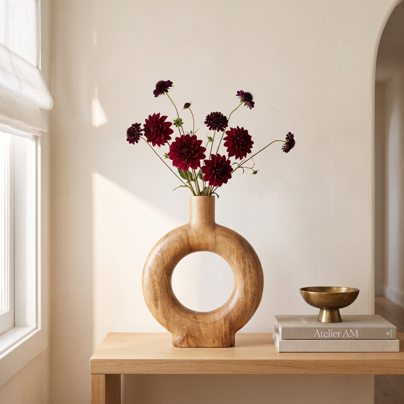 Mango Wood Table Vase, 12"