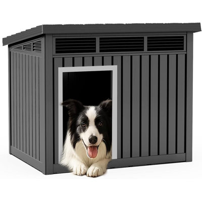 Niche pour chien pour l'intérieur et l'extérieur avec des planchers amovibles résistants aux intempéries pour les chiens de taille moyenne à grande