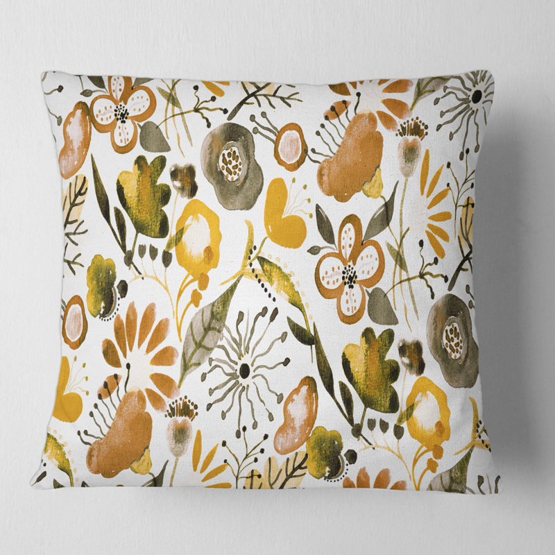Housse et insert de coussin carré Vibrant Abundance of Wildflowers I, 16" x 16"