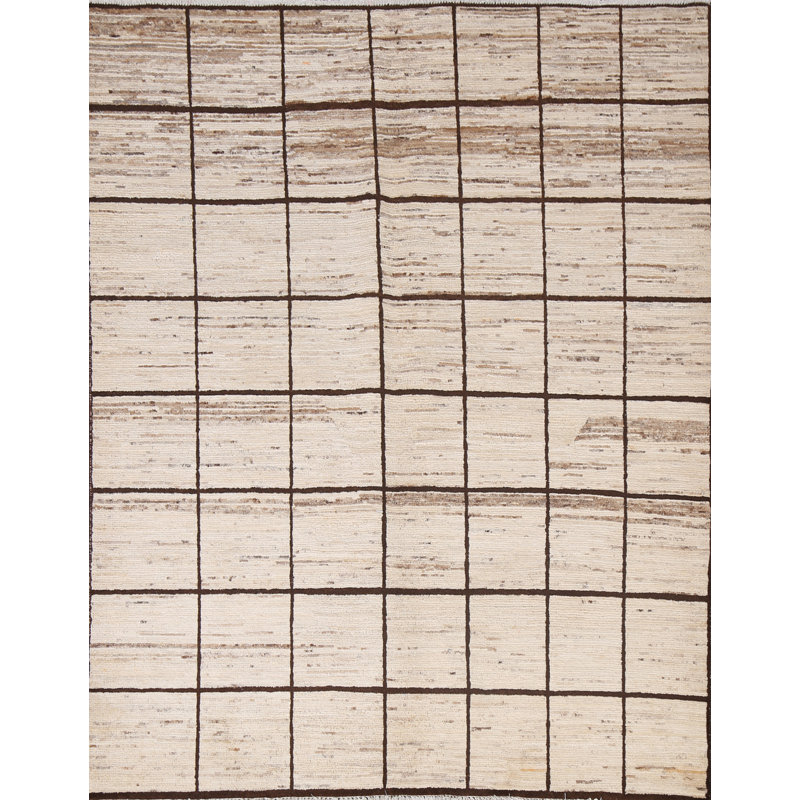 Tapis carré à carreaux Gabbeh 5 x 5