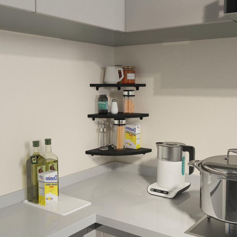 Triangle Corner Shelf, Black