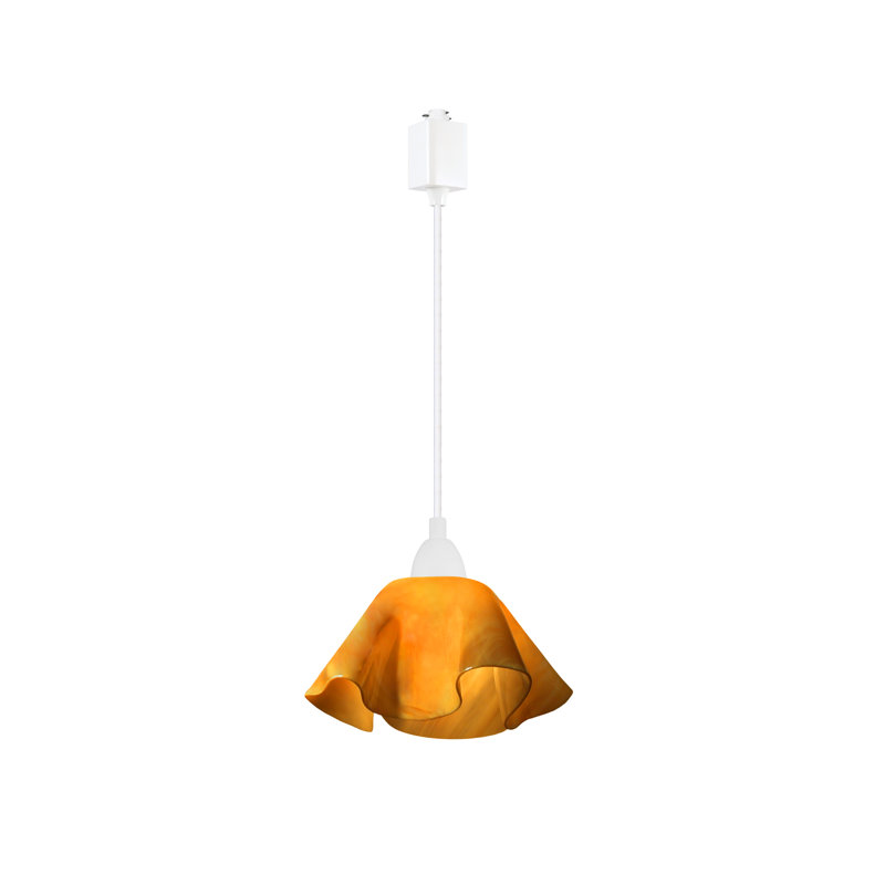 Luminaire suspendu Dale, Petit, Blanc, Ambre jaune