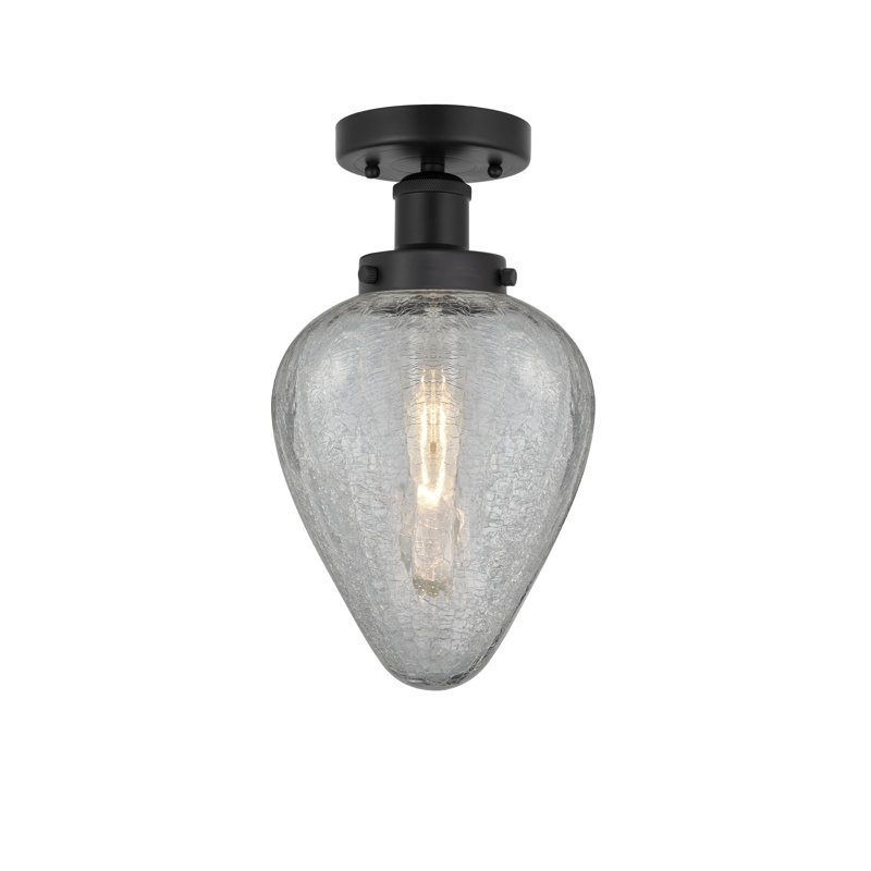Plafonnier semi-encastré en verre Ameet, Noir mat
