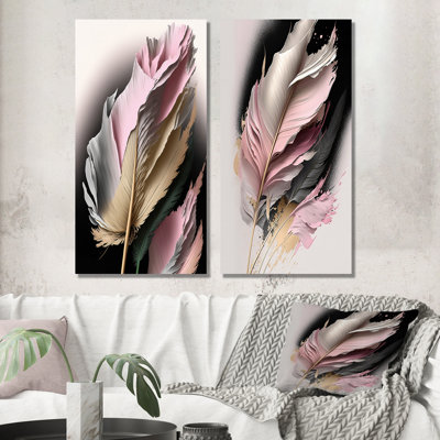 " Pink And Beige Hyperrealistic Roses " 2 - Pieces