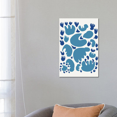 Blue Cuts Out Abstract by Emmanuel Signorino - Wrapped Canvas Print