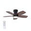 Ventilateur de plafond à 5 pales de 35 pouces, ventilateur de plafond moderne avec pales en bois massif et éclairage à DEL. Convient pour la cuisine, le salon et la terrasse, noir