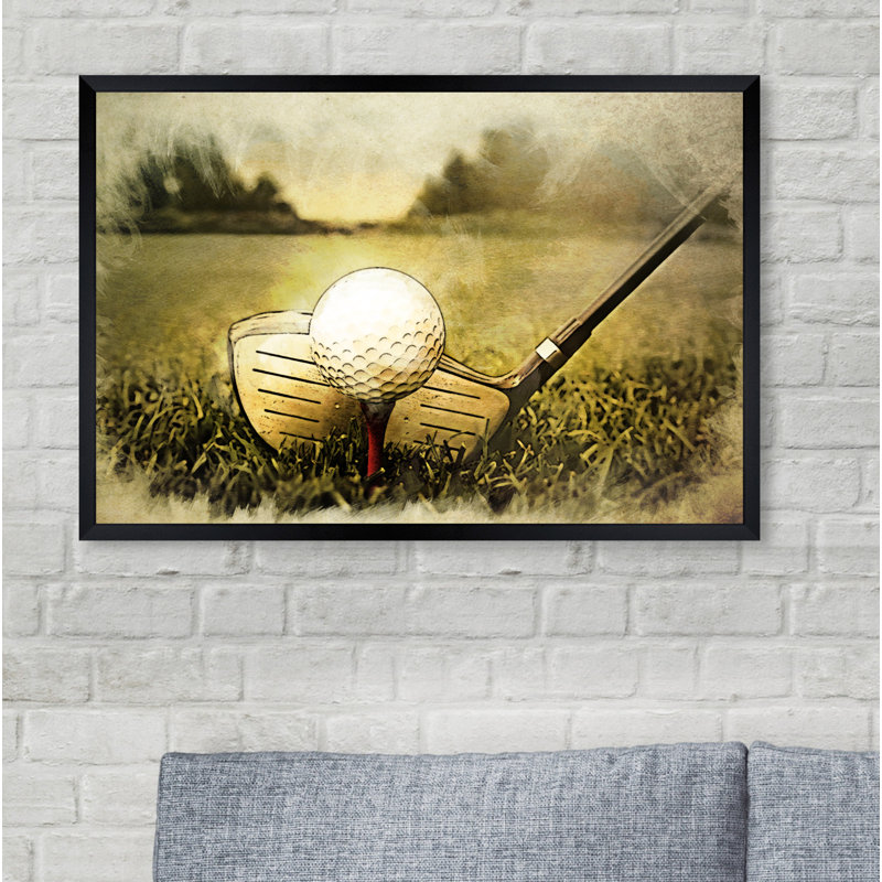 «Tee Up», reproduction, H 16 po x l 24 po x P 0,5 po, Encadré