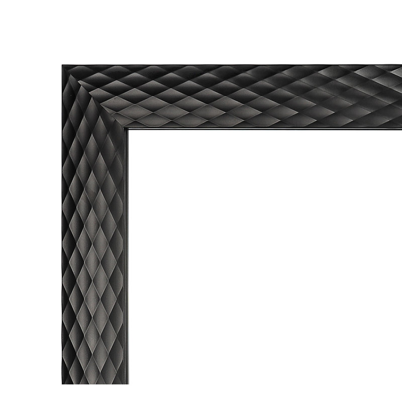 Ingwald Metal Flat Wall Mirror, Black, 105cm H x 74cm W