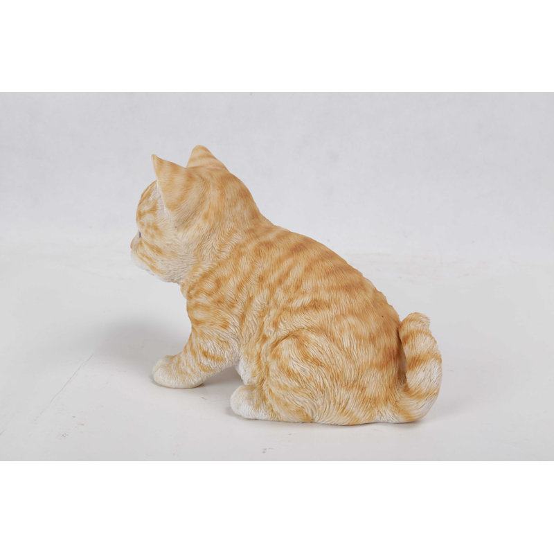 Adorable Small Orange Tabby Kitten Polyresin Statue
