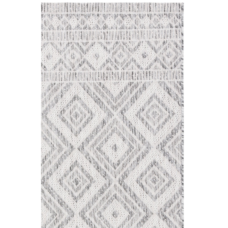 Tapis d'intérieur / extérieur à motif géométrique Courtyard Performance, Rectangle 8 pi x 10 pi