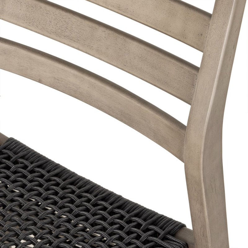 Outdoor Dining Side Chair, Gray/Black