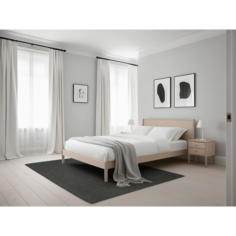 Tapis contemporain noir, Rectangle 5 pi x 7 pi