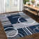 Modern Geometric Abstract Swirls Area Rug, Circles Floor Carpet for Indoor, Living Dining Room