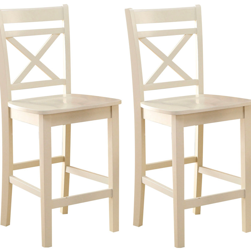 2 pièces de comptoir de salle à manger crème - chaises élégantes et de soutien élégantes pour la zone