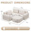Canapé modulaire modulaire avec méridienne, structure en mousse complète, conception d'emballage par compression, revêtement en tissu tissé, canapé moderne surdimensionné pour le salon-2116060015