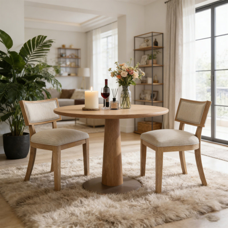 Chaise de salle à manger, ensemble de 2 (table non incluse), Naturel