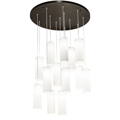 Luminaire suspendu en cascade 12 lumières 48 "WCilindro