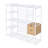 Armoire ouverte avec rails suspendus, tablettes et tiroirs, blanc