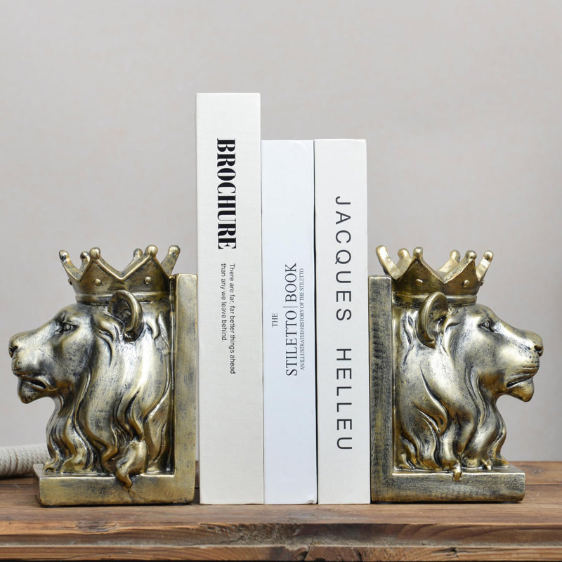 Resin Bookends, Gold