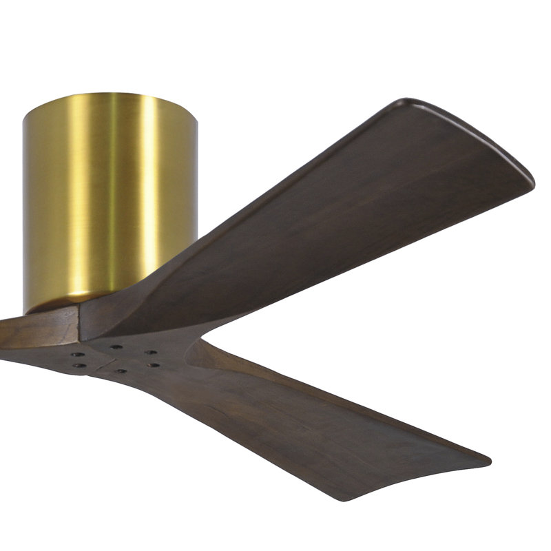 Ventilateur de plafond à 3 pales Olivier, Laiton brossé, Ton noyer, 52"