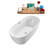 71" Streamline Freestanding Soaking Acrylic Bathtub With Drain and Bamboo Tray-75261952