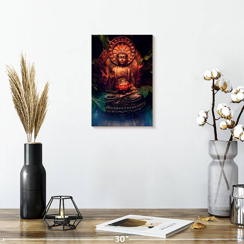 Statue de Bouddha Adella, H 12 po x l 8 po