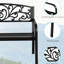 Banc d'extérieur de 50 po en métal avec motif floral en noir. Siège de véranda à lattes pour la cour. Sièges confortables 2. Fabrication. Facile à assembler. Noir. 2 pièces. Assemblage rapide