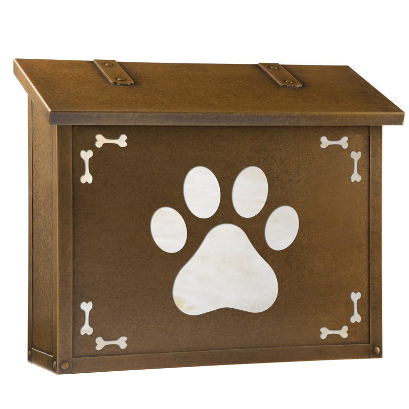Boîte aux lettres murale Dog Paw, Miel, Laiton chaleureux