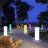 16-Color Changing LED Outdoor Cylinder Floor Lamp with Remote Control