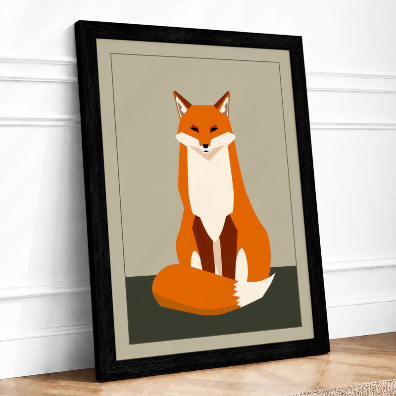 Gentle Fox Modern - Framed Print, Black, A4 - 29.7 x 21.0 cm