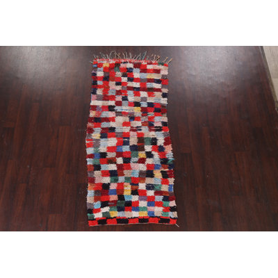 One-of-a-Kind 3'1'' X 6'11'' 1960s Runner Wool Area Rug in Multicolor