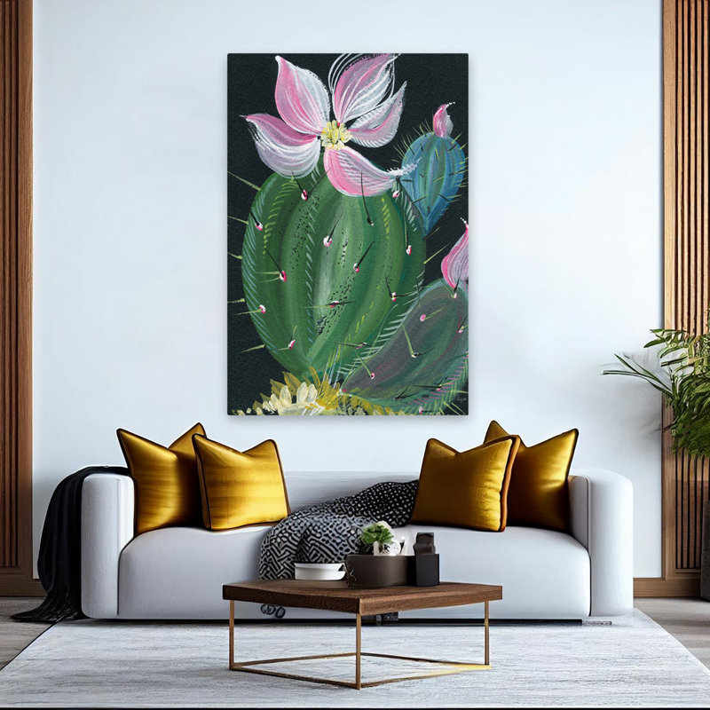 Jardin et cactus contemporain I, H 60 po x l 40 po