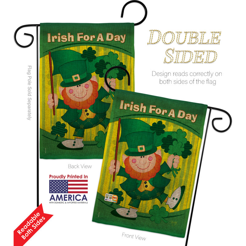 Double Sided 18.5'' H x 13'' W Polyester St. Patrick's Day Flag Set