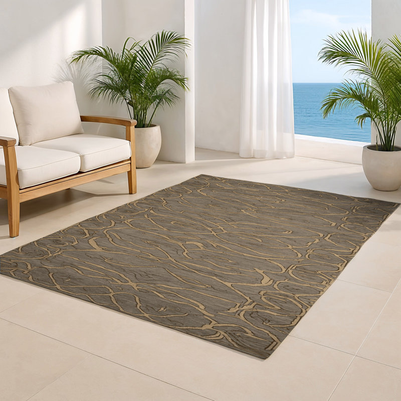 Tapis turc intérieur et extérieur gris, Rectangle 9 pi x 12 pi