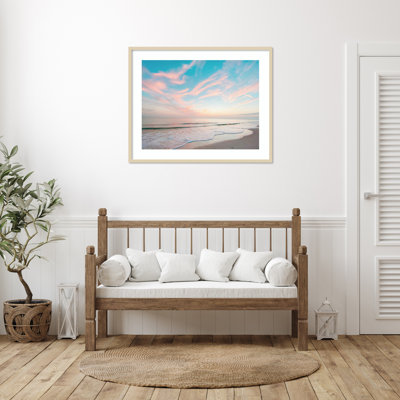 * Cotton Candy Sky par Graffi * Tee, impression d'art mural en bois encadré