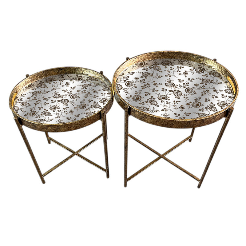 Glass Top Side Table Set