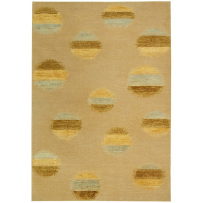 Hand-Knotted Beige Area Rug