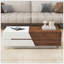 Table basse à plateau coulissant moderne avec rangement en noyer et blanc Modern
