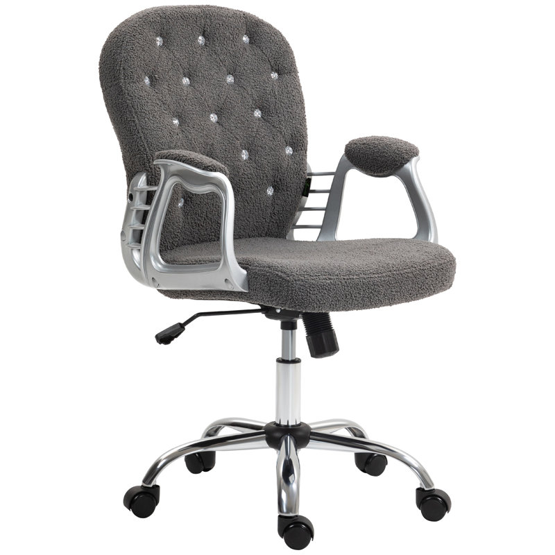 Vinsetto Teddy Fleece Home Office Chair, Dark Green, Teddy