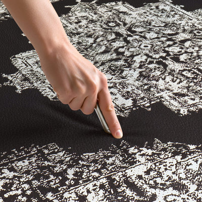 Tapis de cuisine patiné