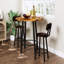 Ensemble de table de bar et tabourets 3 pièces, table ronde de style pub/bistro avec 2 tabourets de bar avec dossier, mobilier de salle à manger haut de style vintage pour cuisine, appartement, bar à domicile-2090223766