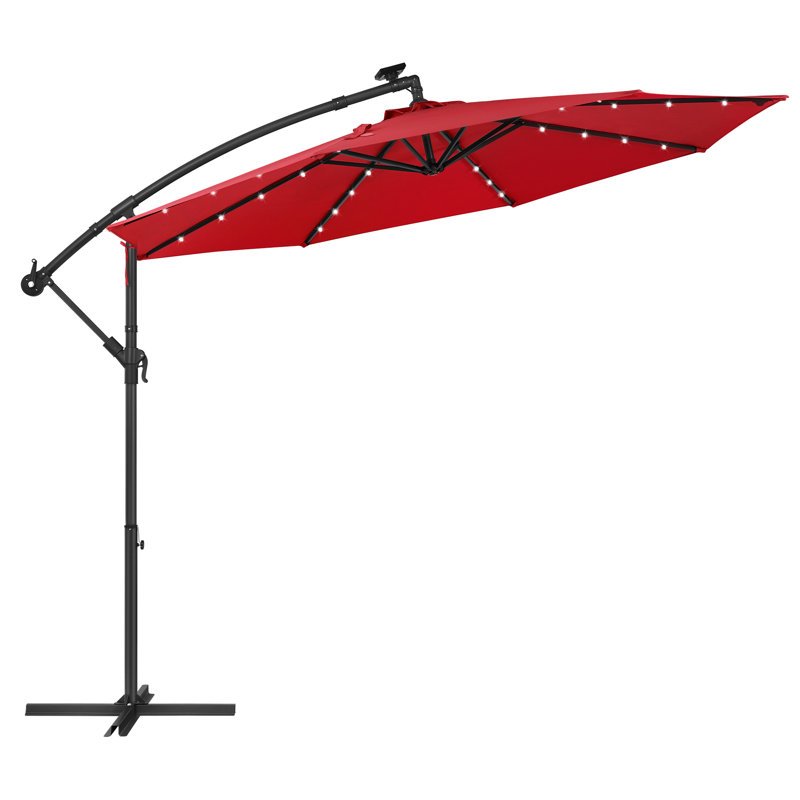Piqua 300cm Lighted Market Parasol, Red