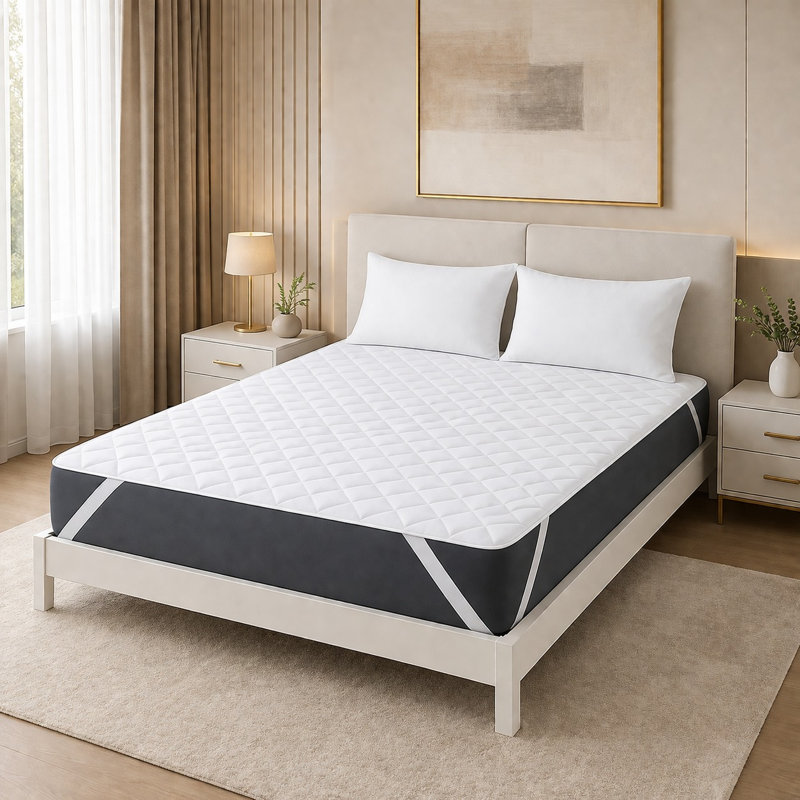 Housse de protection pour matelas avec sangle élastique 100% imperméable, Lit simple